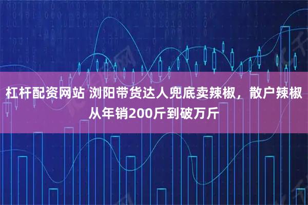 杠杆配资网站 浏阳带货达人兜底卖辣椒，散户辣椒从年销200斤到破万斤